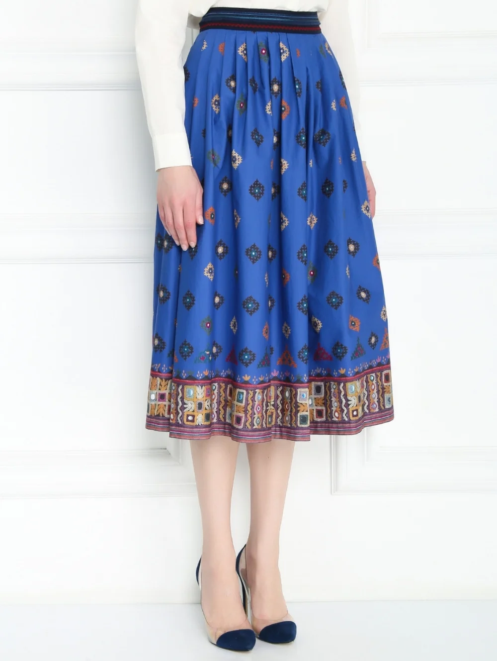 Weekend Max Mara Patterned cotton Midi Skirt